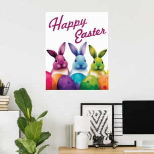 Poster Feriado Bonito de Coelhinho da Páscoa