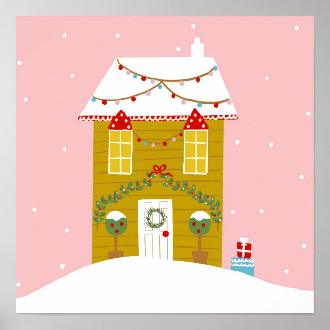 Poster Feriado de Aniversário de criança da Festa de Nata (Frente)