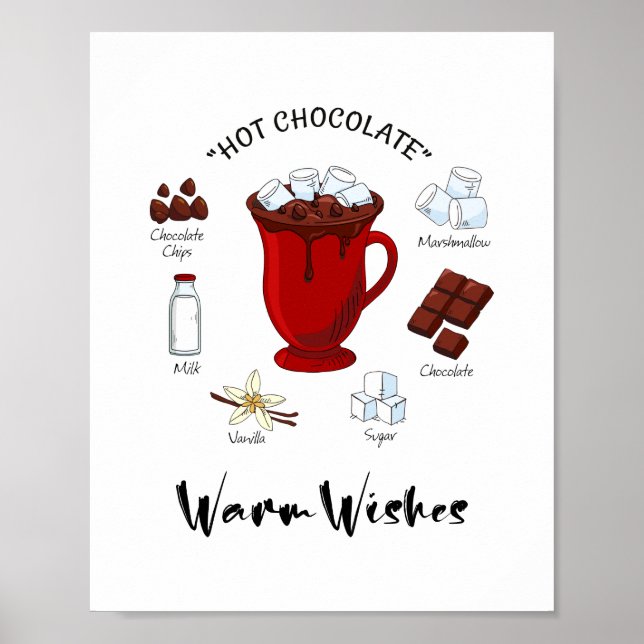Poster Feriado de Chocolate Quente Quente Quente (Frente)