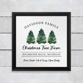 Poster Feriado de Fazenda de Árvore de Natal da Família P