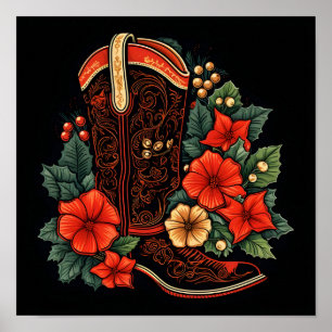 Poster feriado de inicialização do cowboy de natal