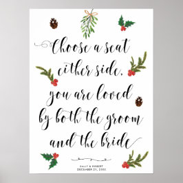 Poster feriado de inverno escolha um assento