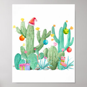 Poster Feriado de Natal Cactus no Sudoeste Oeste