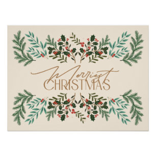 Pôster Feriado de Natal de Elegância Clássica Encantante