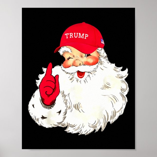 Poster Feriado de Natal do Funny Donald Trump Santa Claus (Frente)