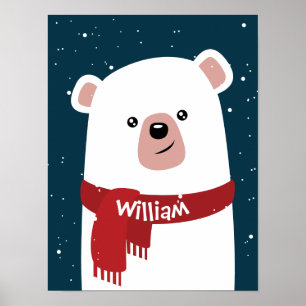 Poster Feriado de Natal do Polar Bear l Personalizável