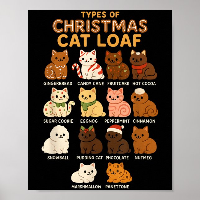 Poster Feriado de Natal Feriado de Gato Trabalho de arte (Frente)