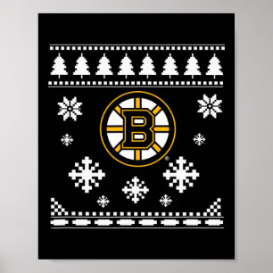 Poster Feriado de Sweater de Natal Feio de Boston Bruins