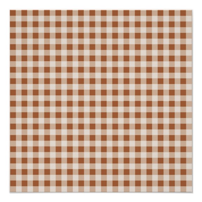 Pôster Feriado de Xadrez de Búfalo Castanho (Frente)