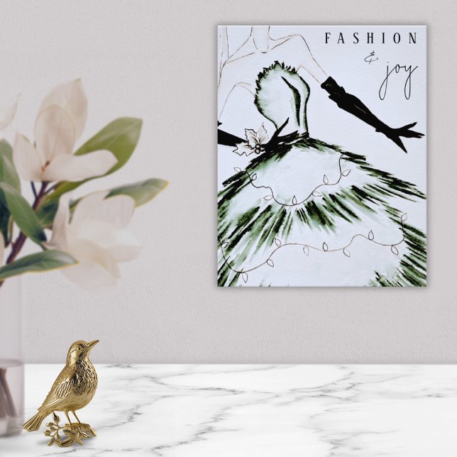 Poster Feriado do Modelo de Moda Vogue de Aquarela (Criador carregado)