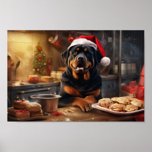 Poster Feriado Festivo de Natal Rottweiler