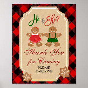 Poster Feriado Gingerbird Obrigado por vir a Favor