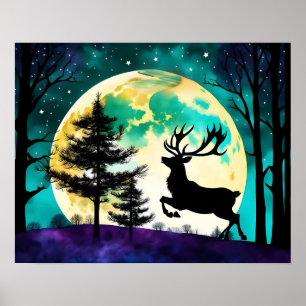 Poster Feriado na Lua de Cheio de Rena*personalize*