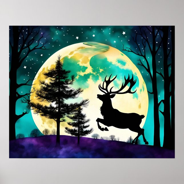 Poster Feriado na Lua de Cheio de Rena*personalize* (Frente)