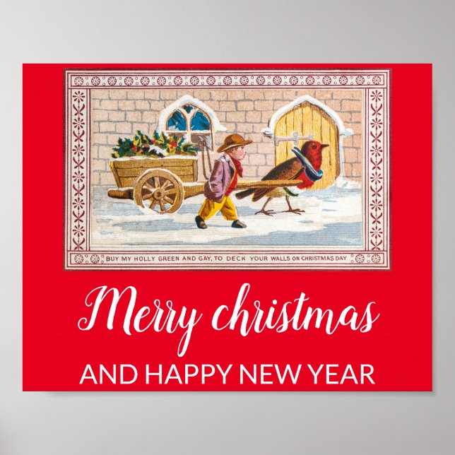 Poster feriado natal vintage (Frente)