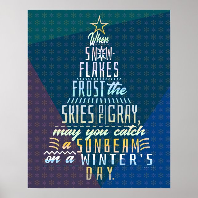 Poster Feriados de inverno Árvore de Natal Poem (Frente)
