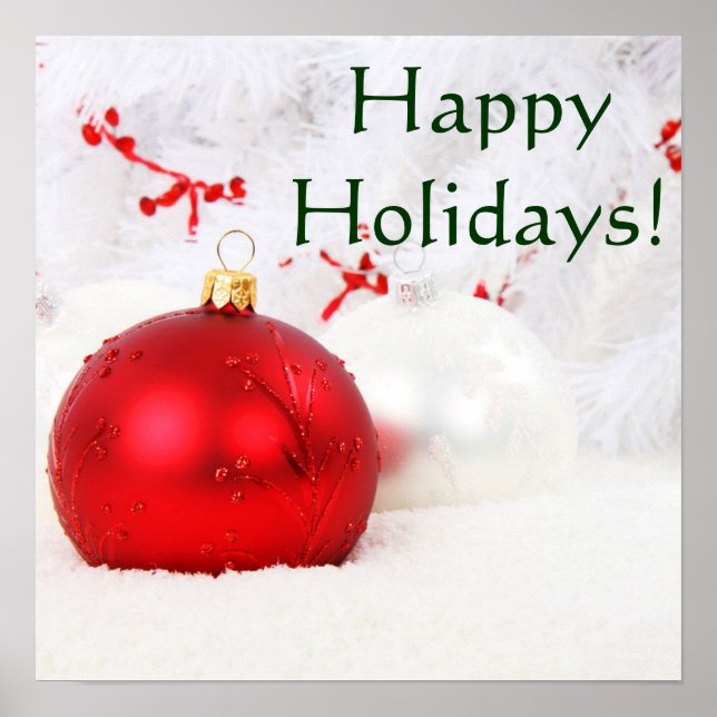 Poster Feriados Felizes E Vermelhos De Natal I (Frente)