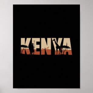 Poster Férias Africanas de Vida Selvagem Viagem para o Qu