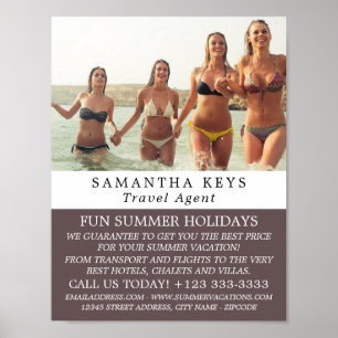 Poster Férias Bikini, Anúncio de agente Viagem