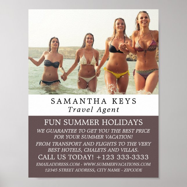 Poster Férias Bikini, Anúncio de agente Viagem (Frente)