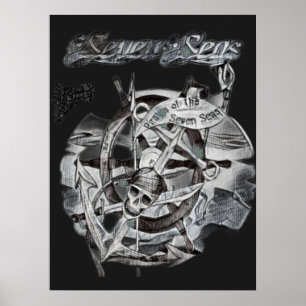 Poster Férias Caribenhas Seven Seas Vintage