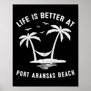 Poster Férias da Família Port ArKansas Vintage na praia d