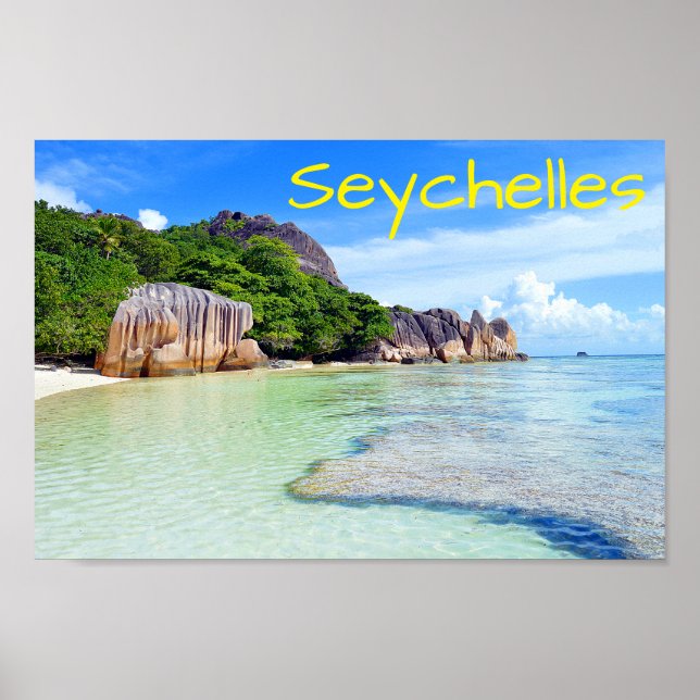 Poster Férias das Seicheles das Ilhas Tropicais (Frente)