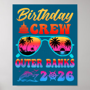 Poster Férias de aniversário da tripulação dos bancos ext