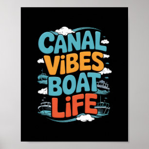 Poster Férias de Canal Narrowboat Férias ao Vivo a Bordo