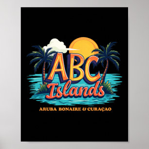 Poster Férias de Cruzeiro Aru Bonaire Curaçao Caribe Abc