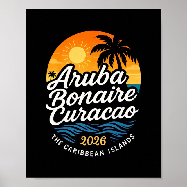 Poster Férias de cruzeiro pelas Ilhas Abc Aru Bonaire Cur (Frente)