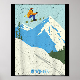 Poster Férias de Inverno Esqui Natal X-mas Esqui Esquiado