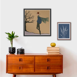 Poster Férias de Inverno Neve Clima Glam Moda Arte