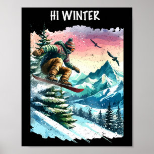Poster Férias de inverno Snowboard Natal Xmas Snowboa