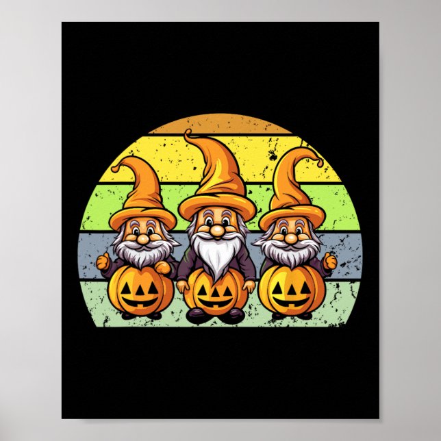 Poster Férias de outono de Abóbora dos Gnomos das Hallowe (Frente)