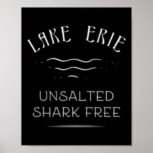 Poster Férias de Pesca no Lago Erie Tubarão Sem Sal Livre