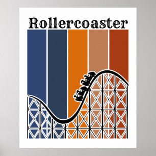 Poster Férias de Verão ao longo do Rollercoaster Retro