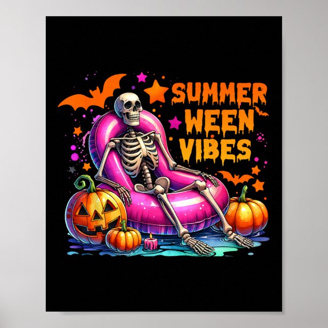 Poster Férias de Verão de Halloween Summerentre Vibes Ske (Frente)