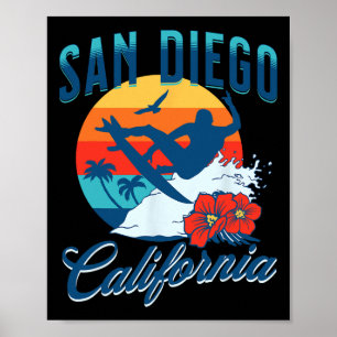 Poster Férias de verão de surf na praia de San Diego Cali