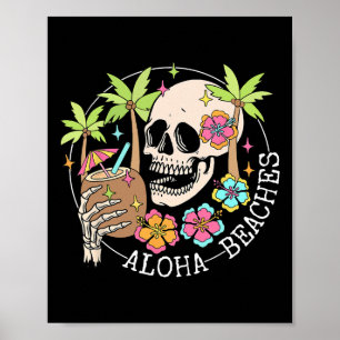 Poster Férias de Verão Esqueleto da Praia de Aloha Havaí