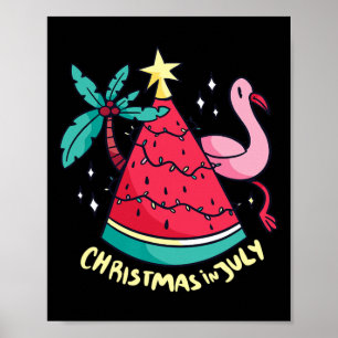 Poster Férias de Verão Melancia Árvore de Natal Natal