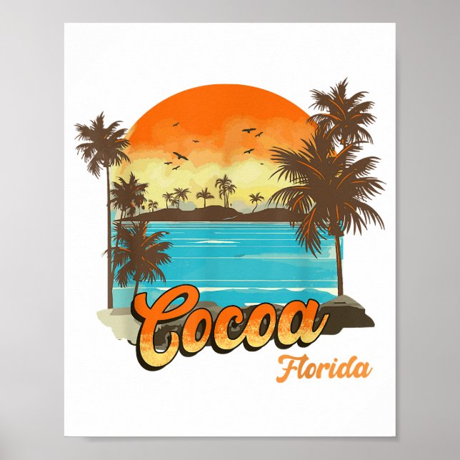 Poster Férias de Verão na Flórida de Cacau Palm Sunset (Frente)