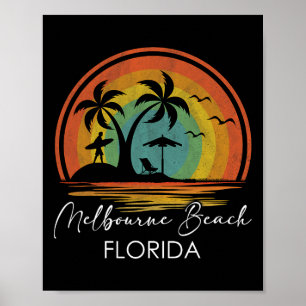 Poster Férias de Verão na Praia de Melbourne Florida Trop
