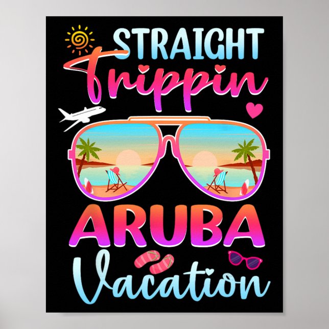 Poster Férias de Verão na Praia em Aruba 2025 Viagem Reto (Frente)