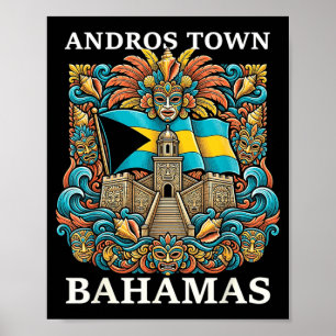 Poster Férias de viagem para a ilha das Bahamas em Andros
