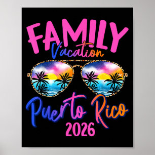 Poster Férias em Porto Rico 2026 Lembrança Família Combin