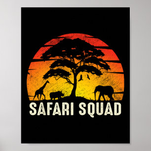 Poster Férias Familiares Africanas Safari Squad Engraçado