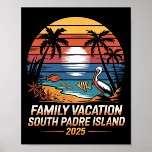 Poster Férias Familiares de Férias de Praia do Texas Padr