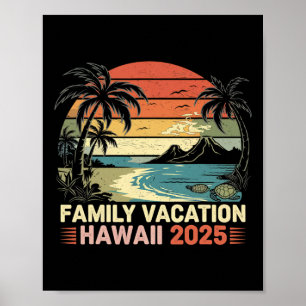 Poster Férias Familiares Hawaii Beach 2025 Família Hawaii
