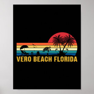 Poster Férias Familiares Vintage Vero Beach Sea Turn